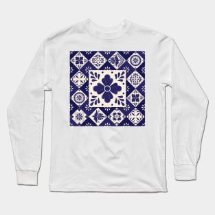 Mexican Talavera Tiles Pattern Long Sleeve T-Shirt